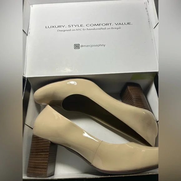 Marc Joseph Beige Glossy Heels - Picture 6 of 10